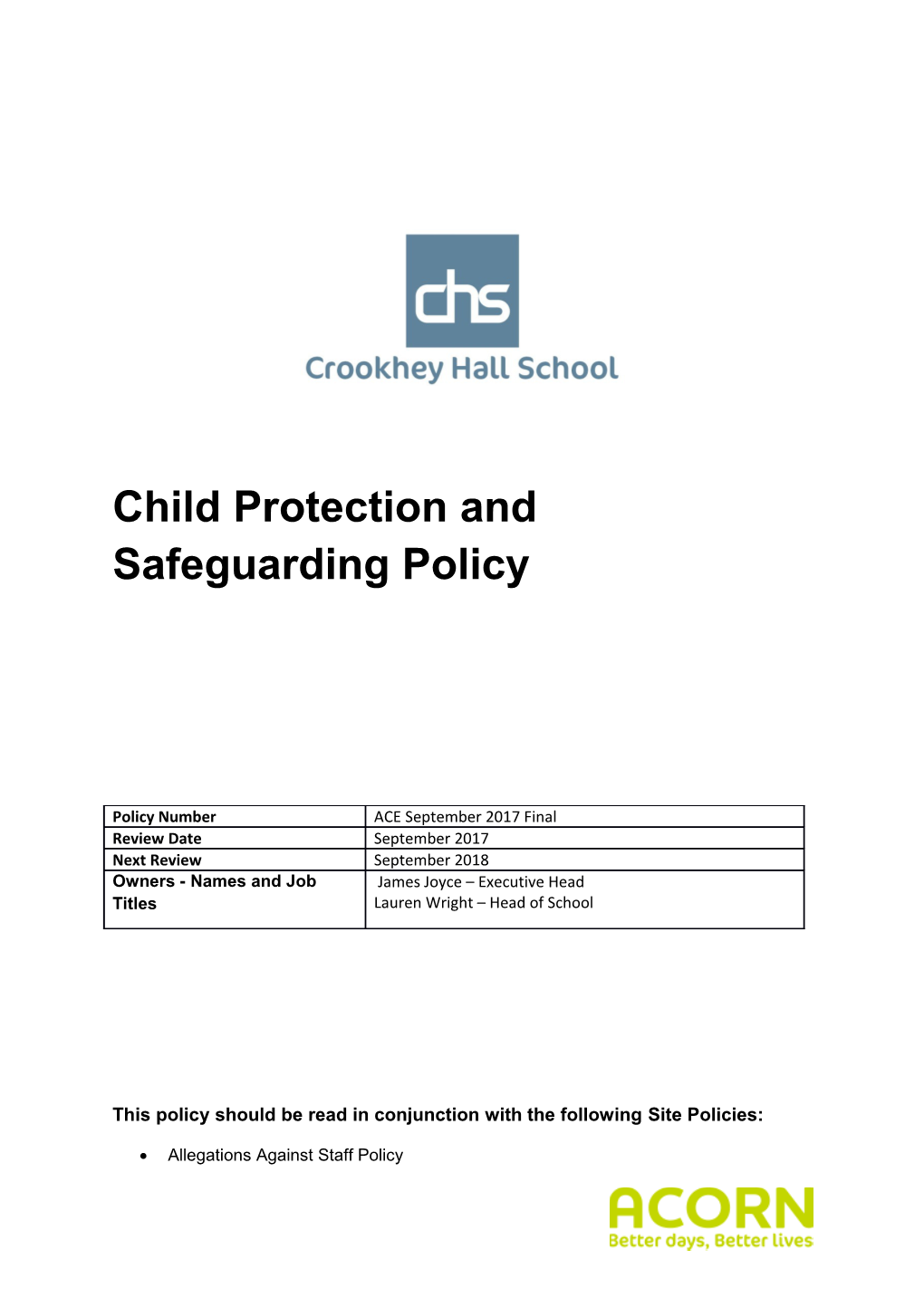 Child Protection and Safeguarding Policy s1