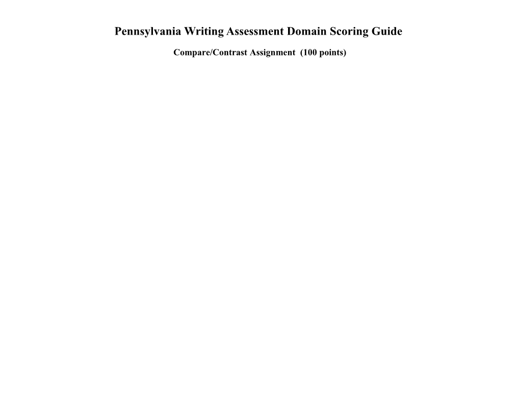Pennsylvania Writing Assessment Domain Scoring Guide s1