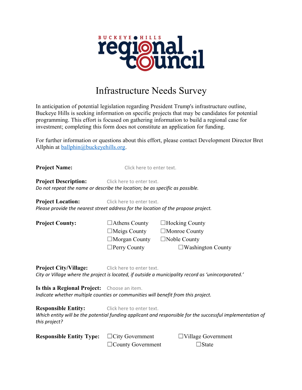 Infrastructure Needs Survey