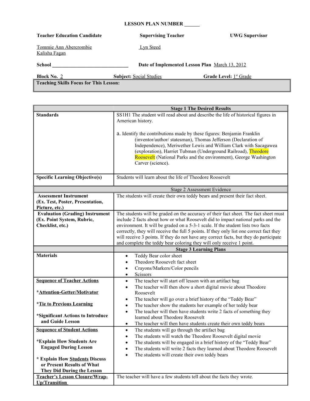 Lesson Planning Template s1