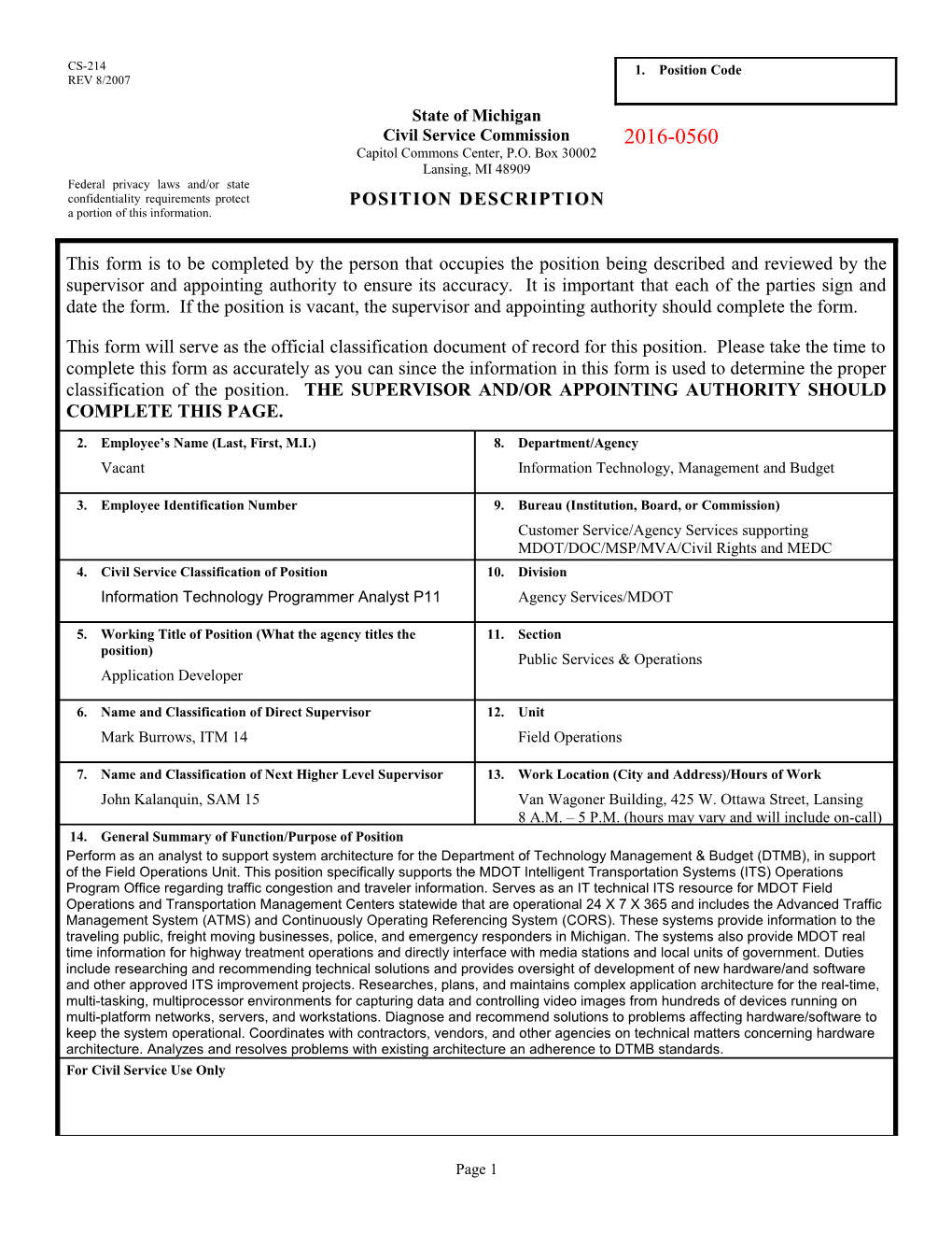 CS-214 Position Description Form s34