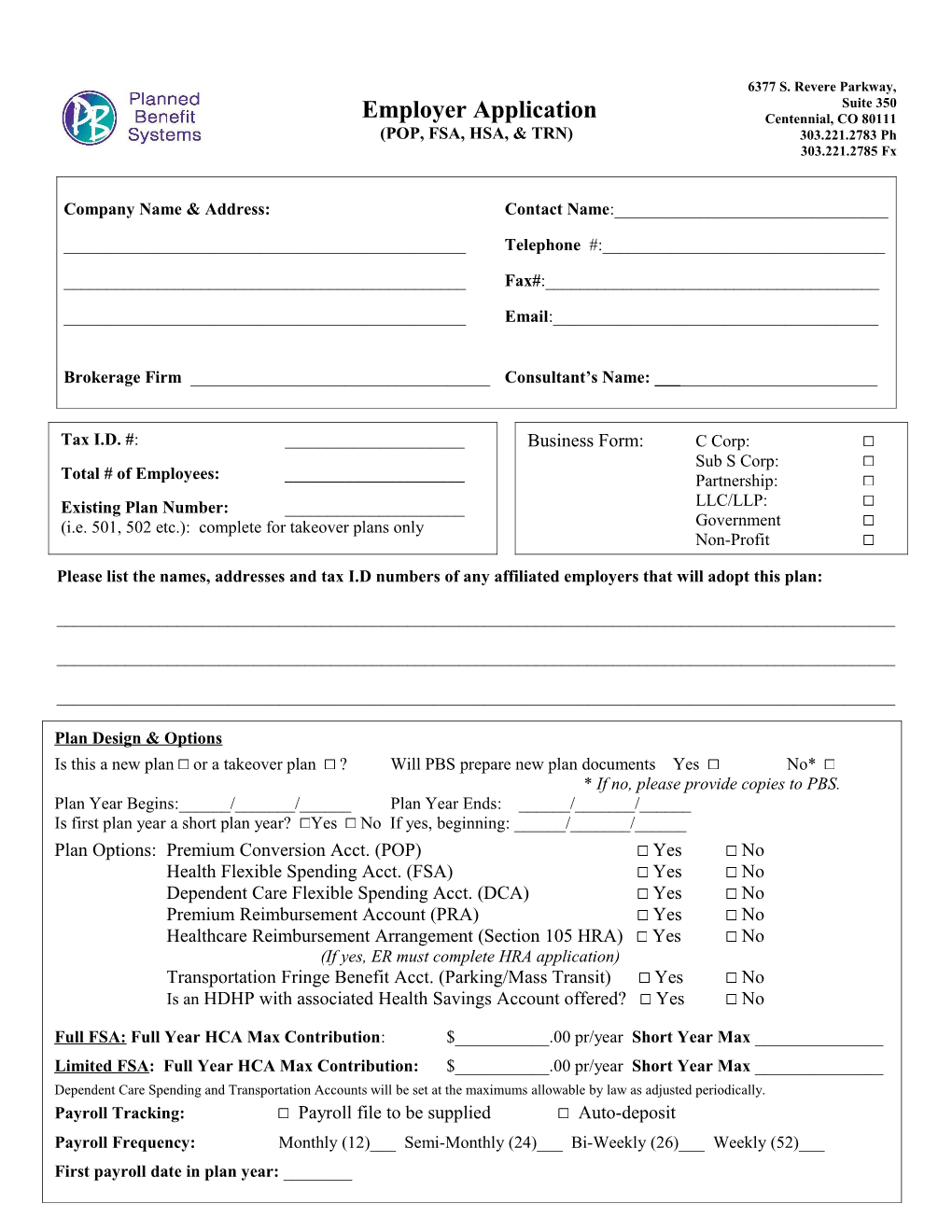 Employer Application