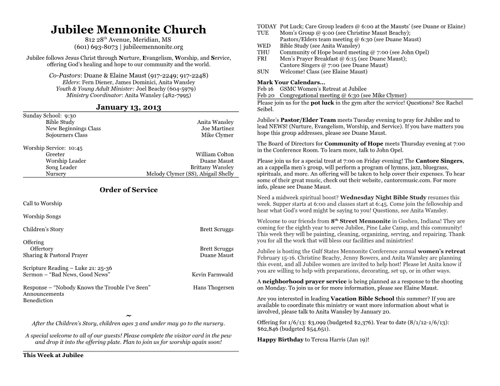 Jubilee Mennonite Church