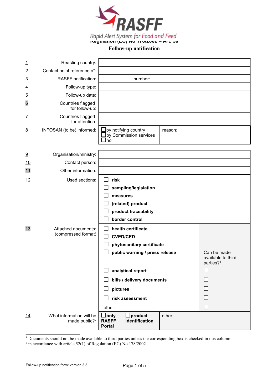 Regulation (EC) No 178/2002 Art. 50 Regulation (EC) No 183/2005 Art. 29 Regulation (EC)