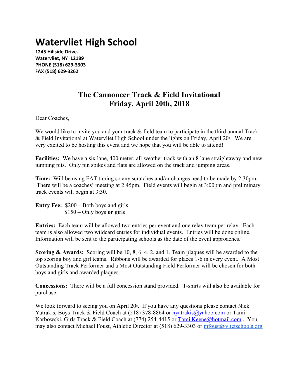 The Cannoneer Track & Field Invitational