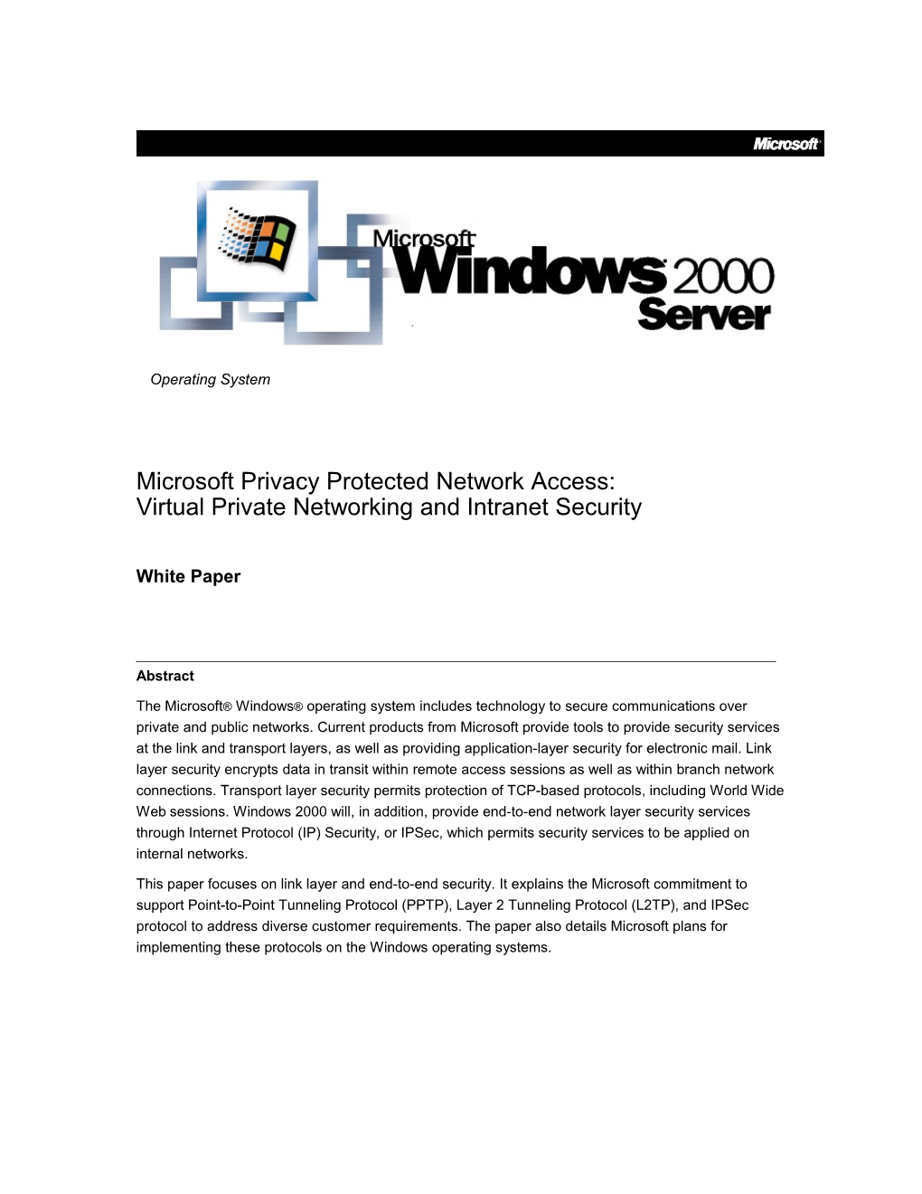 Microsoft Privacy Protected Network Access