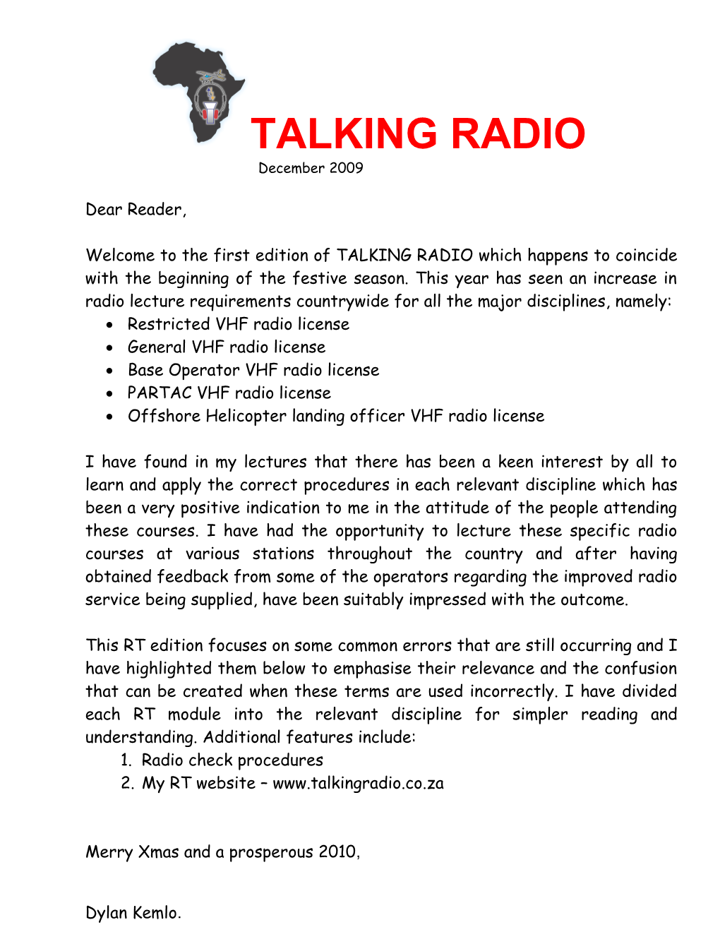 Restricted VHF Radio License