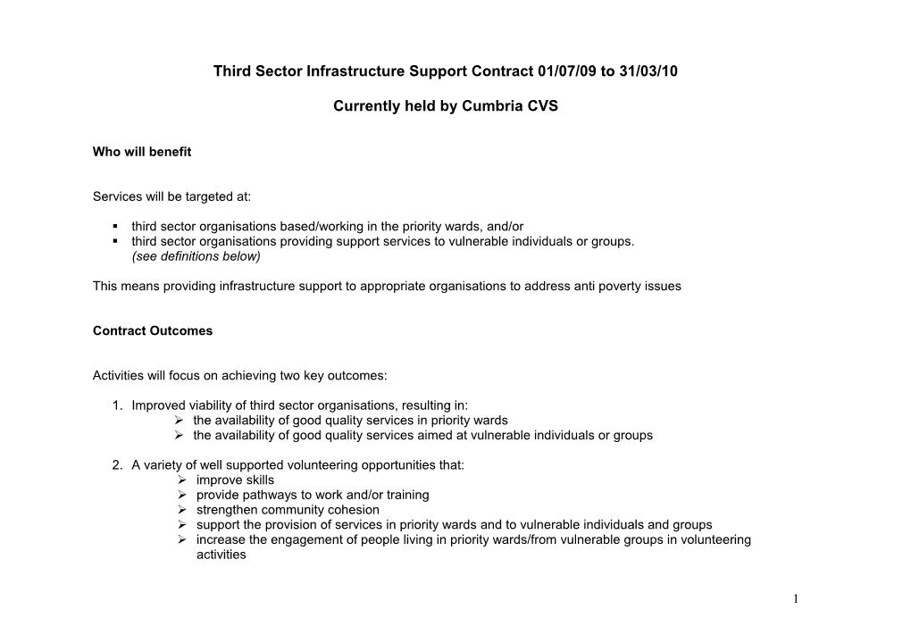 Activity to Support Cumbria County Council S Anti Poverty Strategy