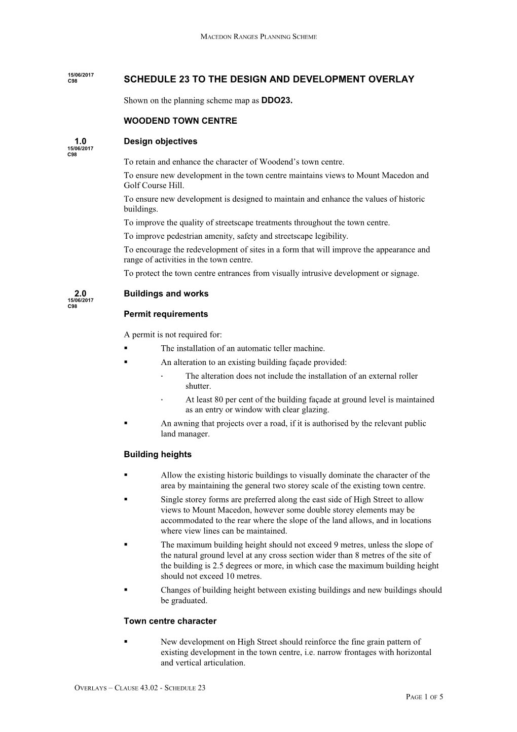 Shown on the Planning Scheme Map Asddo23