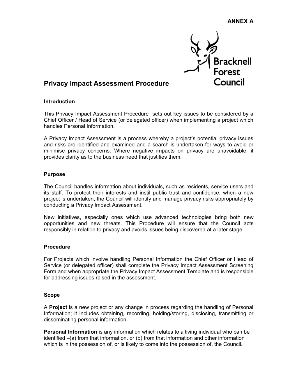 PIA Screening and Template