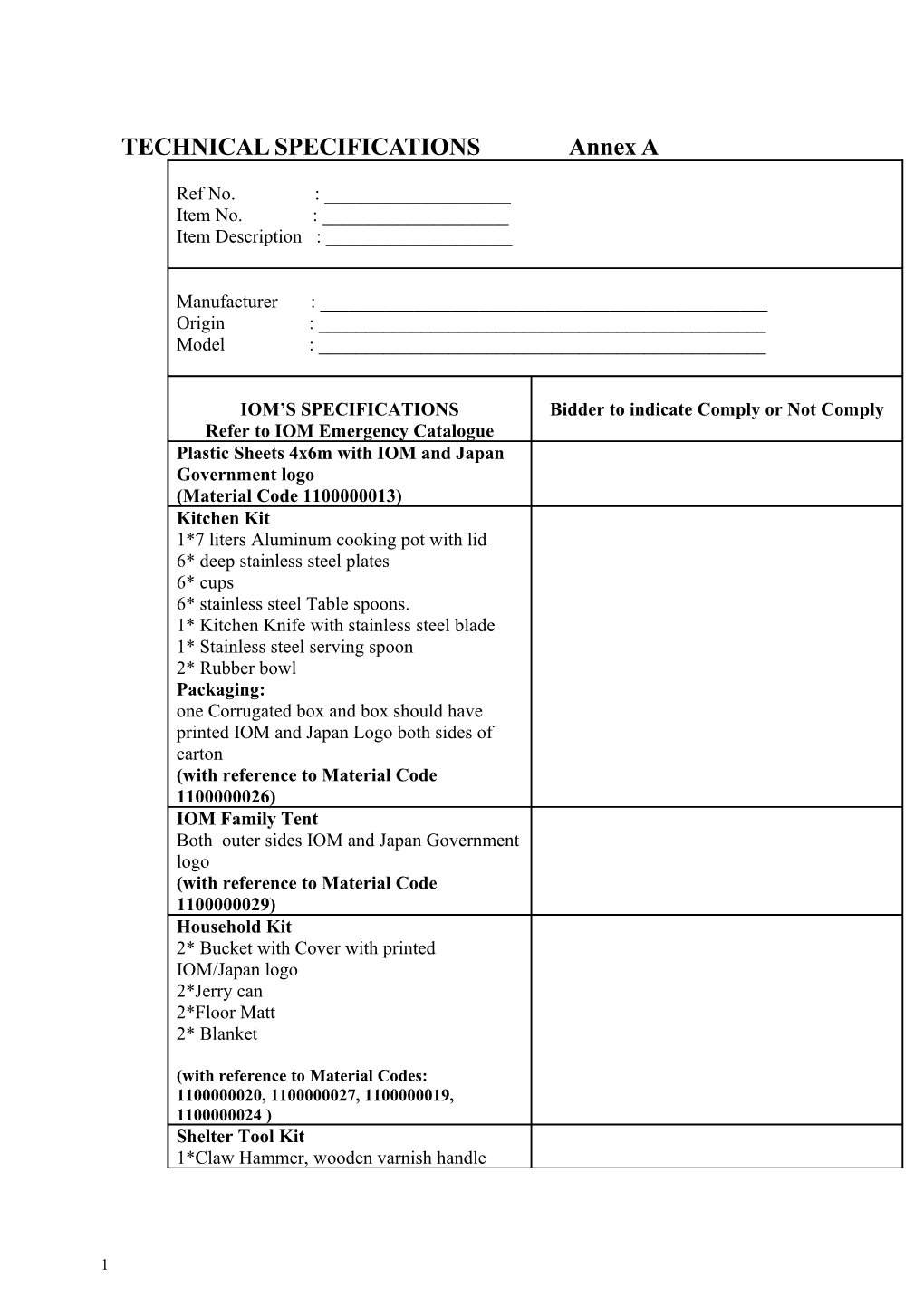 RFQ with General Instruction to Suppliers s1