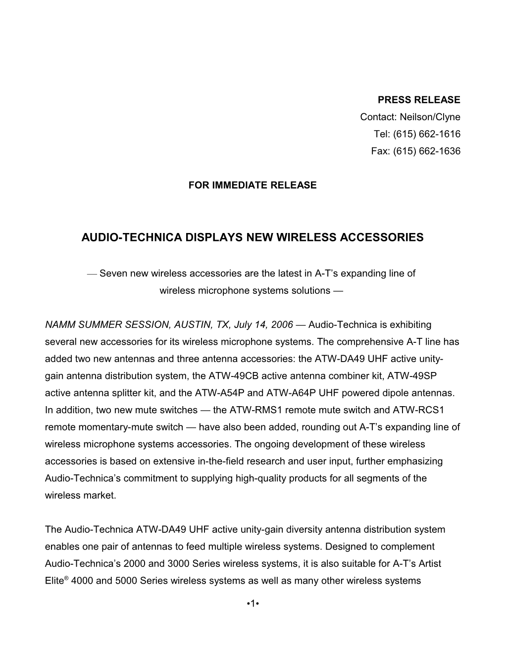 Audio-Technica Displays New Wireless Accessories