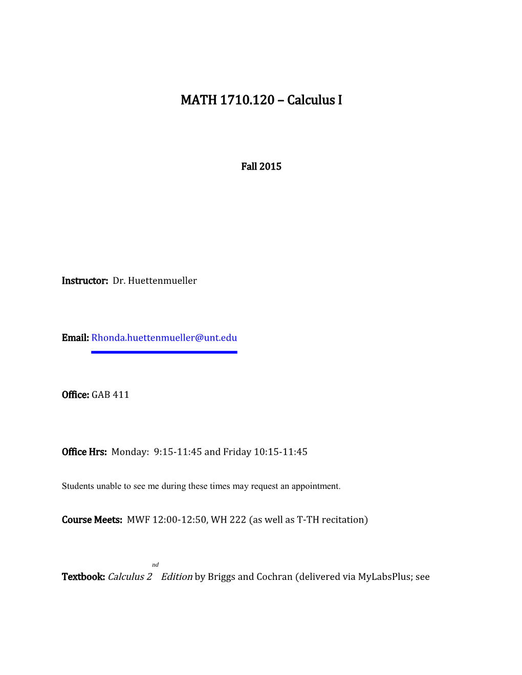 MATH 1710.120 Calculus I