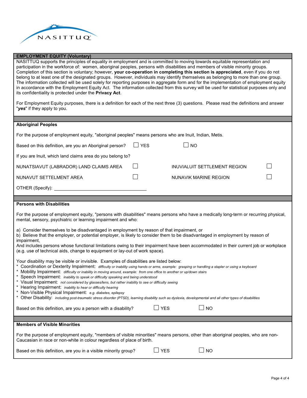 Applications for Employment