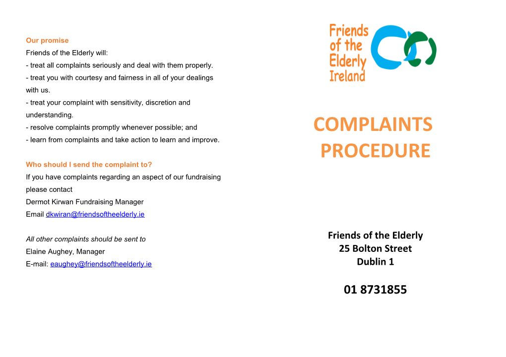 Our Complaints Procedure