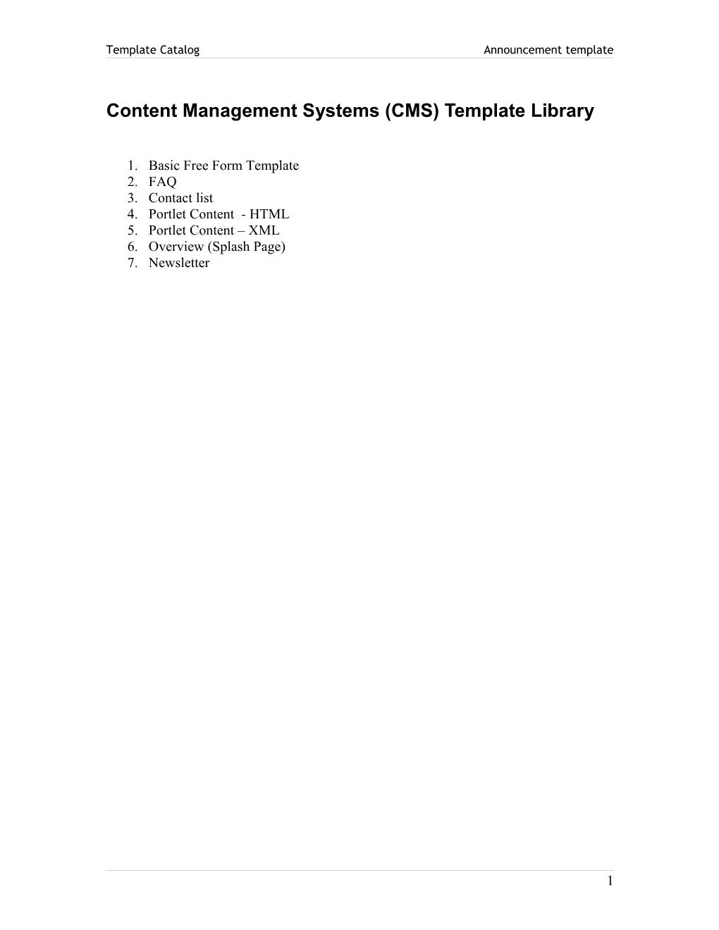 Content Management Systems (CMS) Template Library