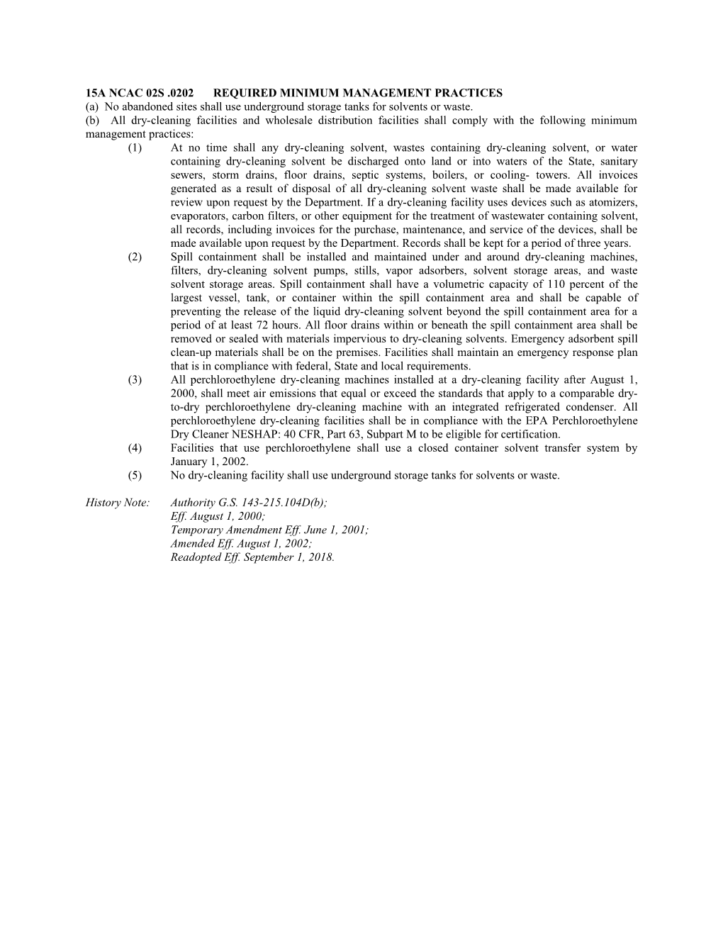 15A Ncac 02S .0202Required Minimum Management Practices