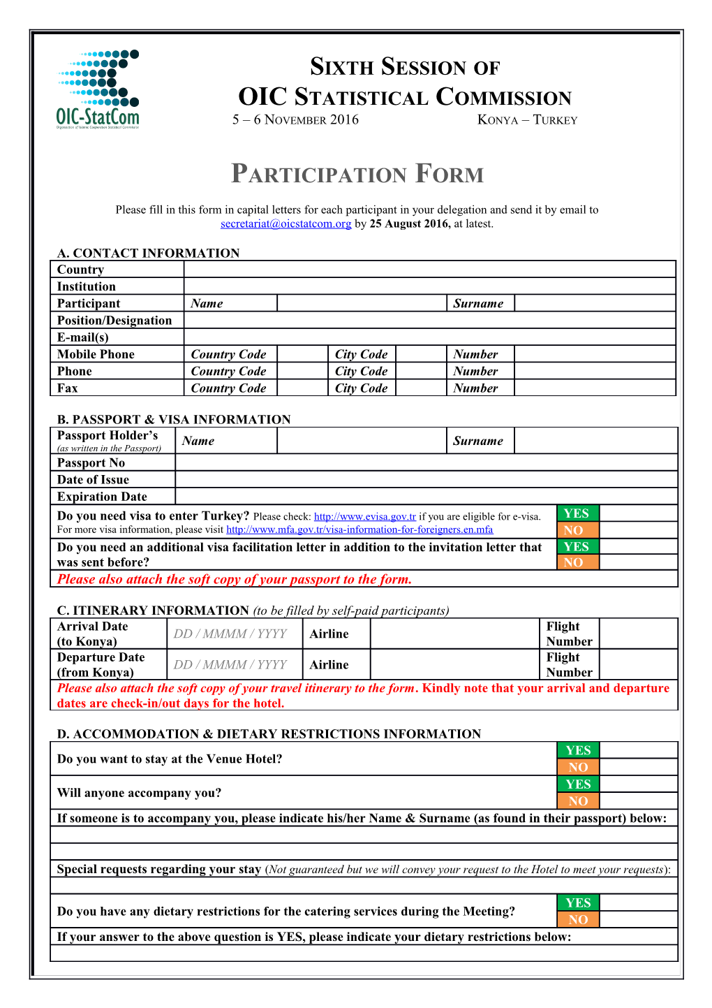 Participation Form