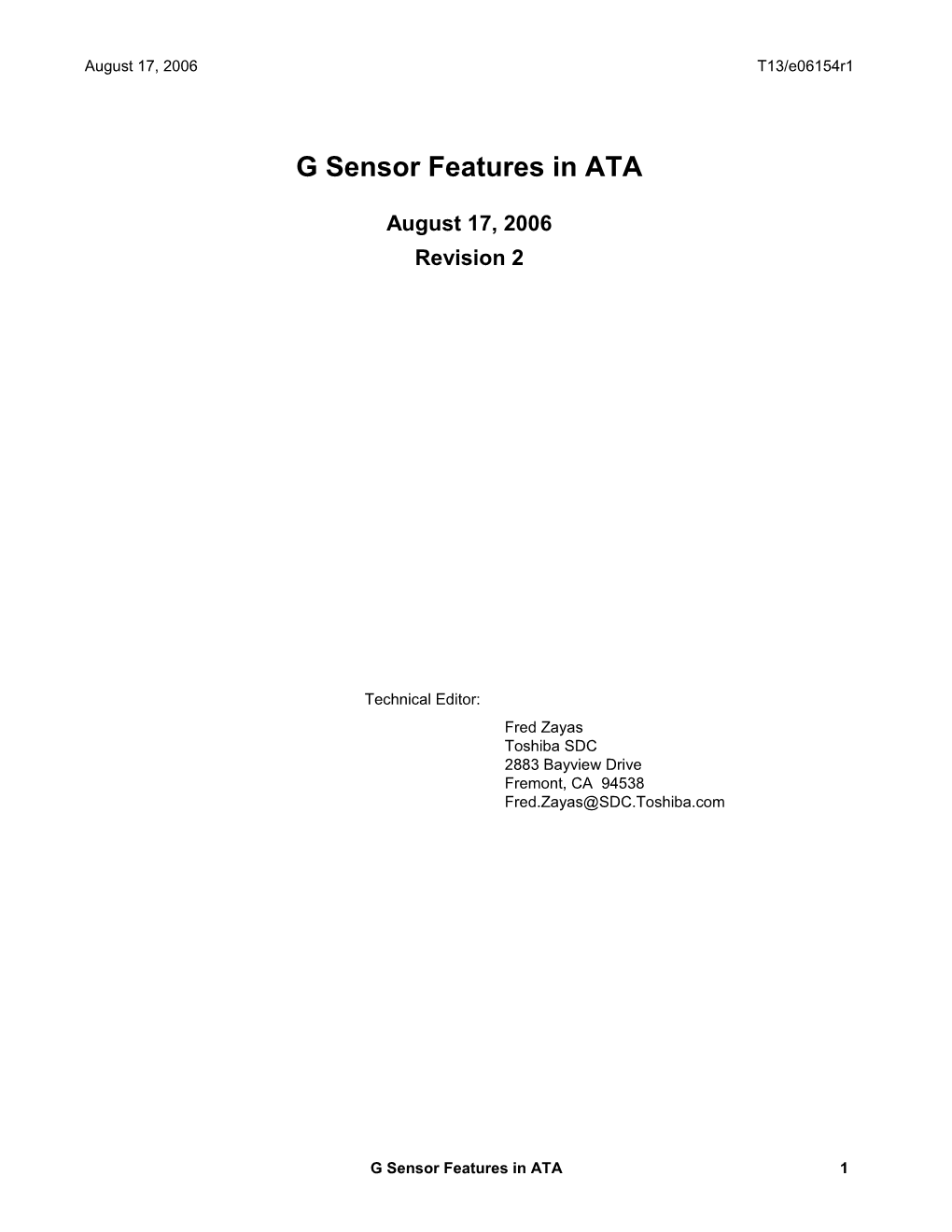 G Sensor Features in ATA