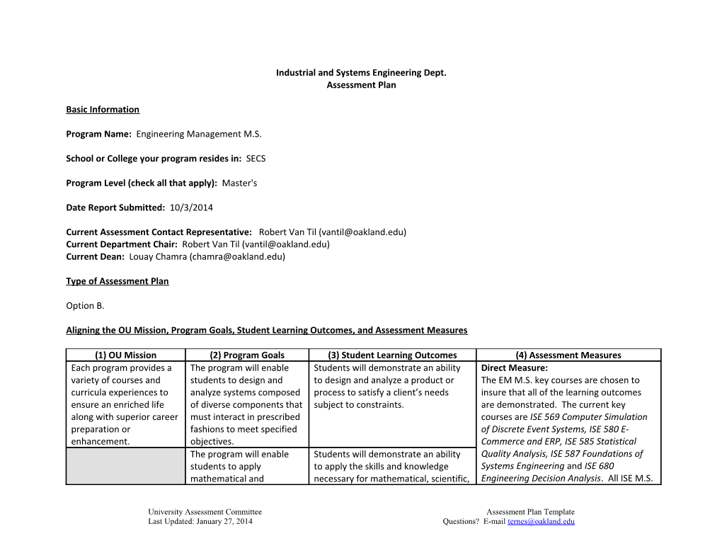 Oakland University Assessment Committee s1