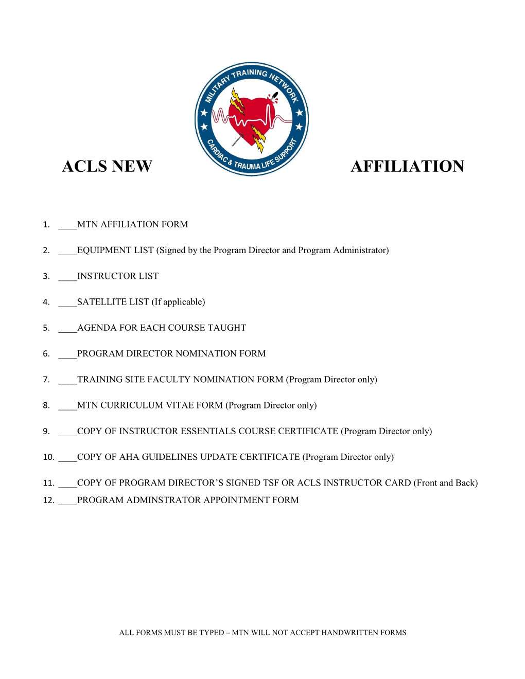 Acls New Affiliation