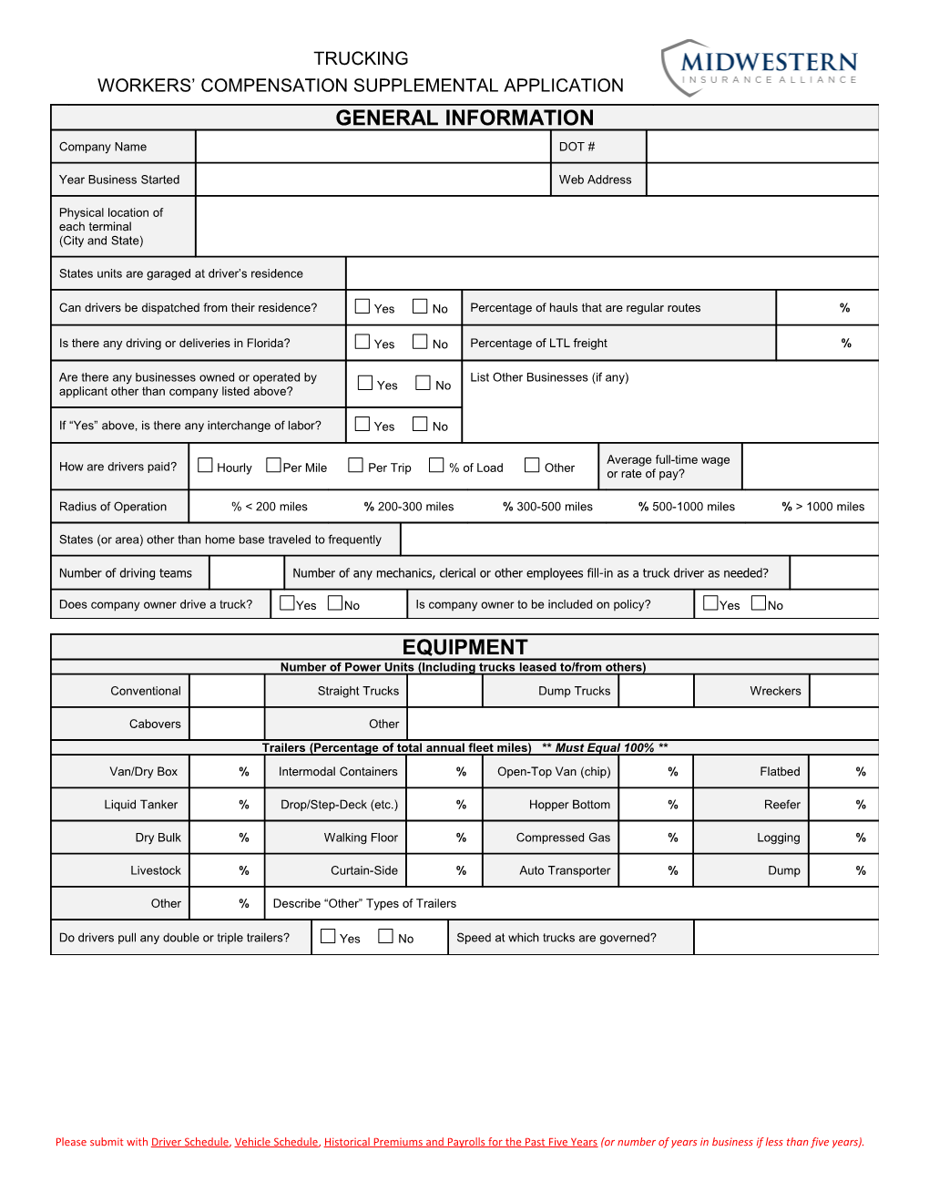 OWNER OPERATORS ( O/OPS) Midwestern Underwriting Rule