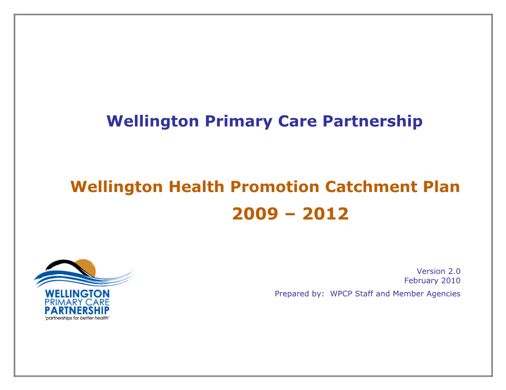 Wellington Health Promotion Catchment Plan