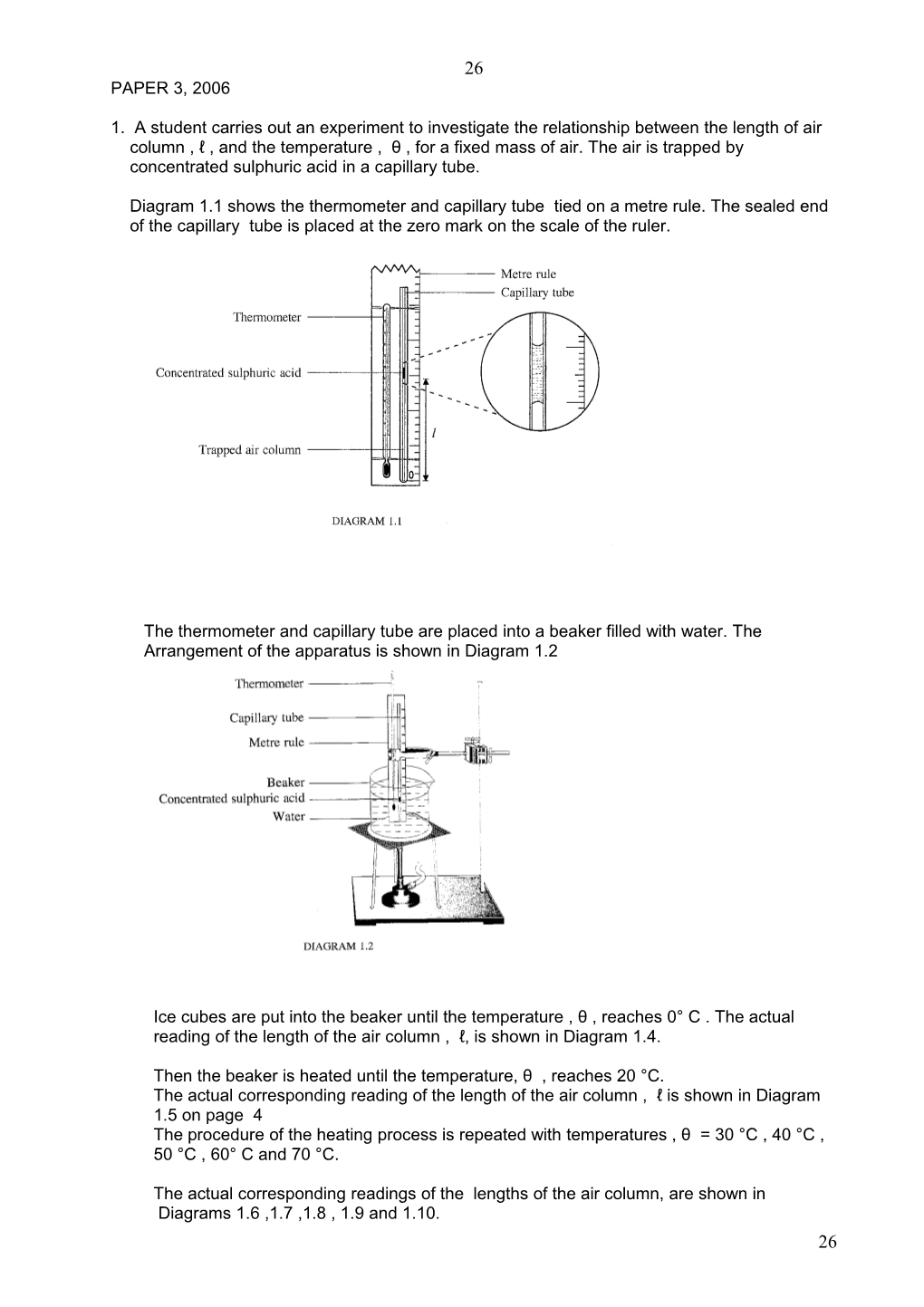 1. a Student Carries out an Experiment to Investigate the Relationship Between the Length of Air