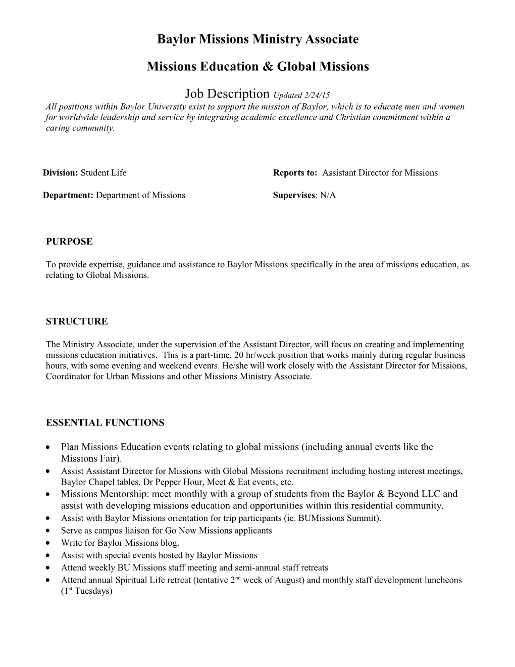 Student Organizations Graduate Assistant Job Description