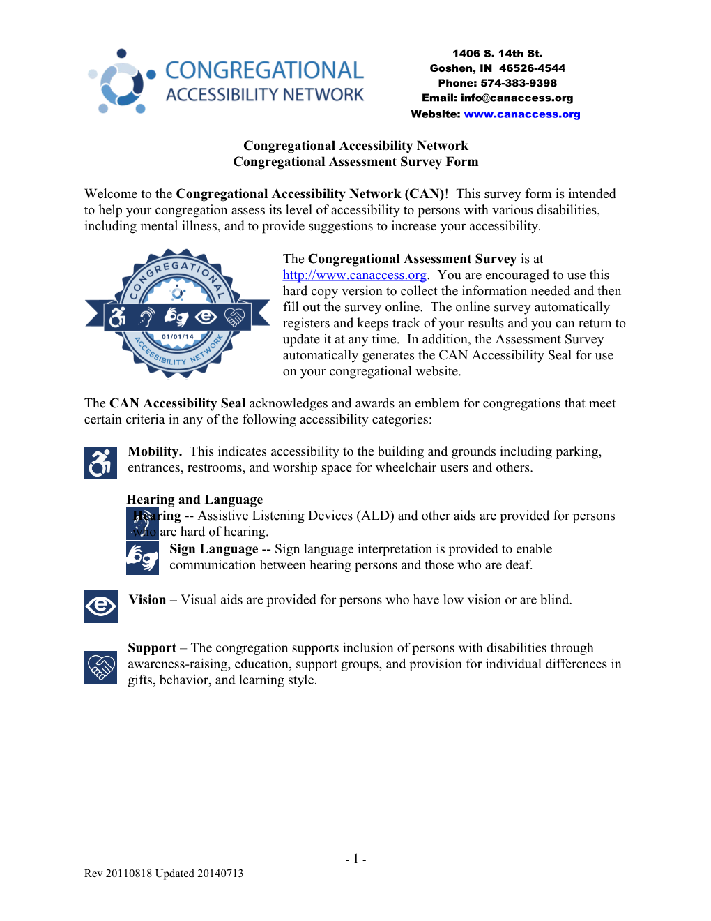 Congregational Assessment Survey