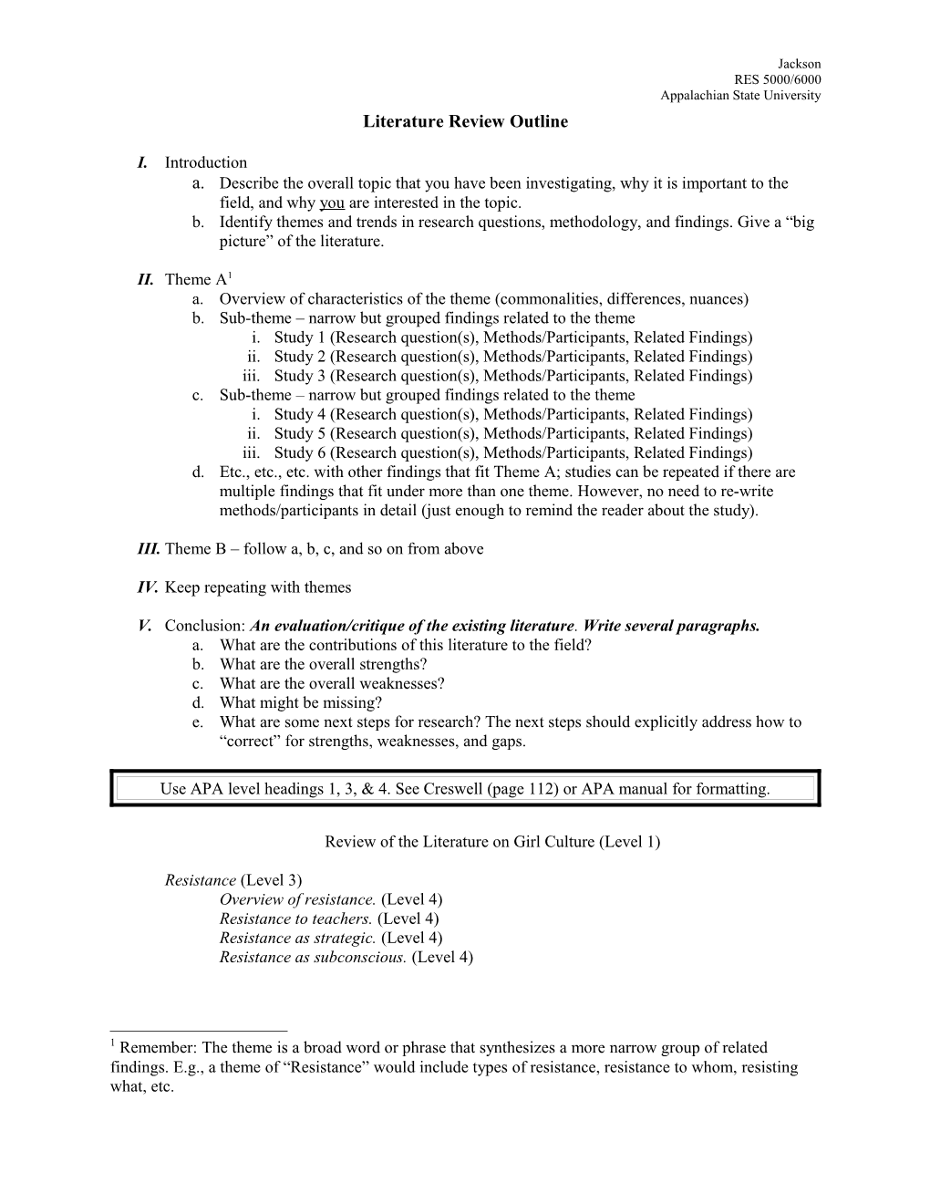 Literature Review Outline