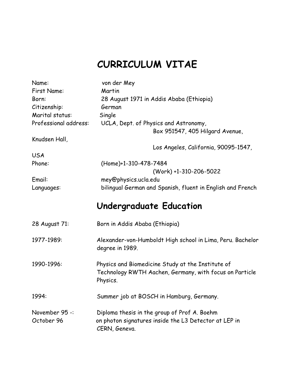 Curriculum Vitae s331