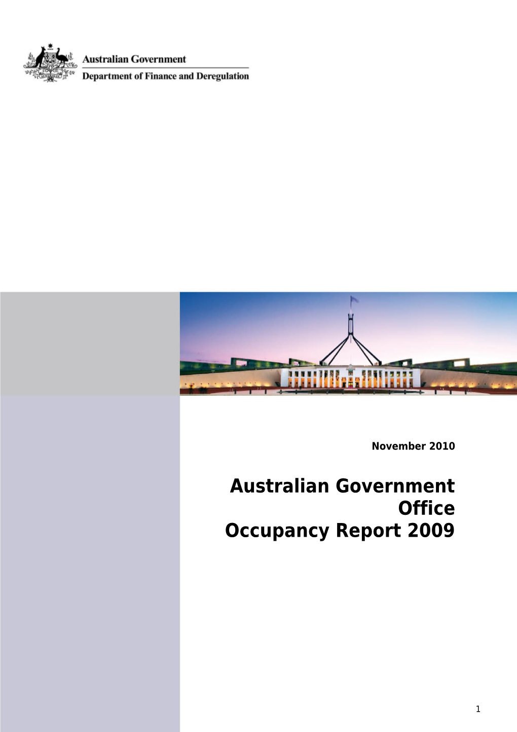 Australian Government Office Occupancy Report 2009