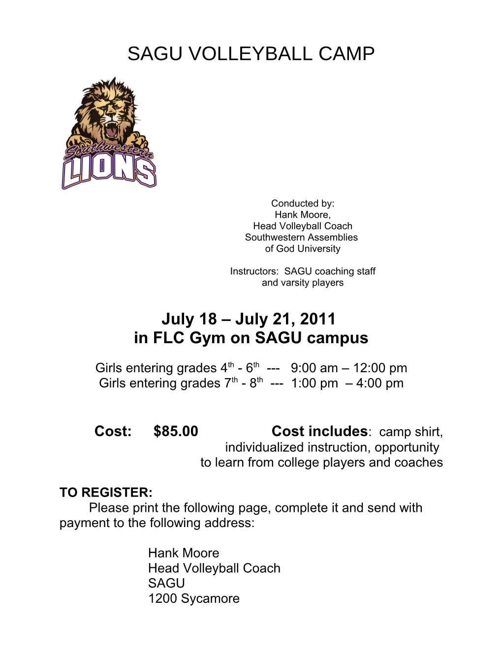 Sagu Volleyball Camp