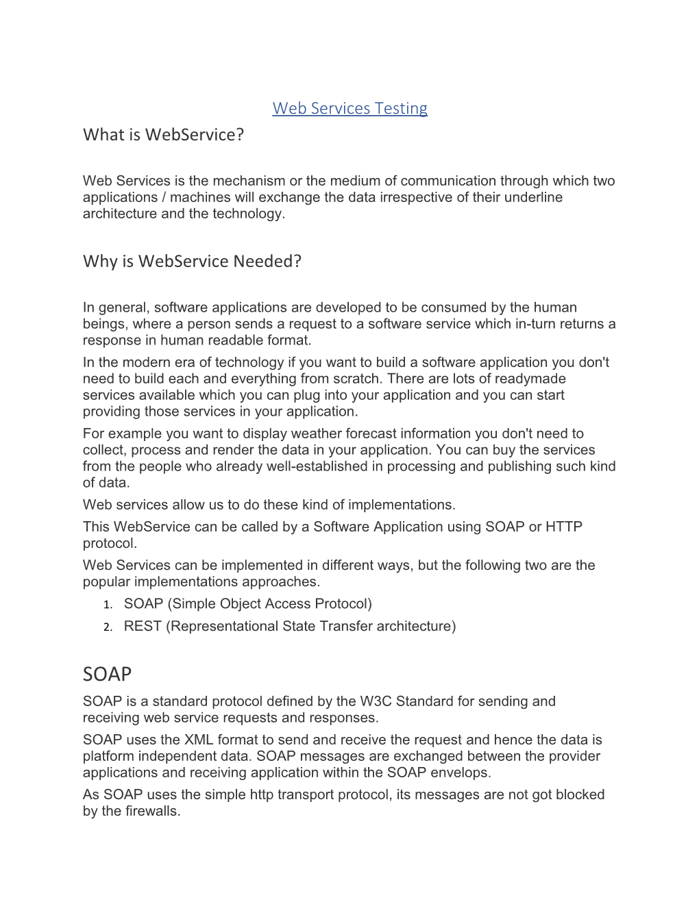 Webservices Testing