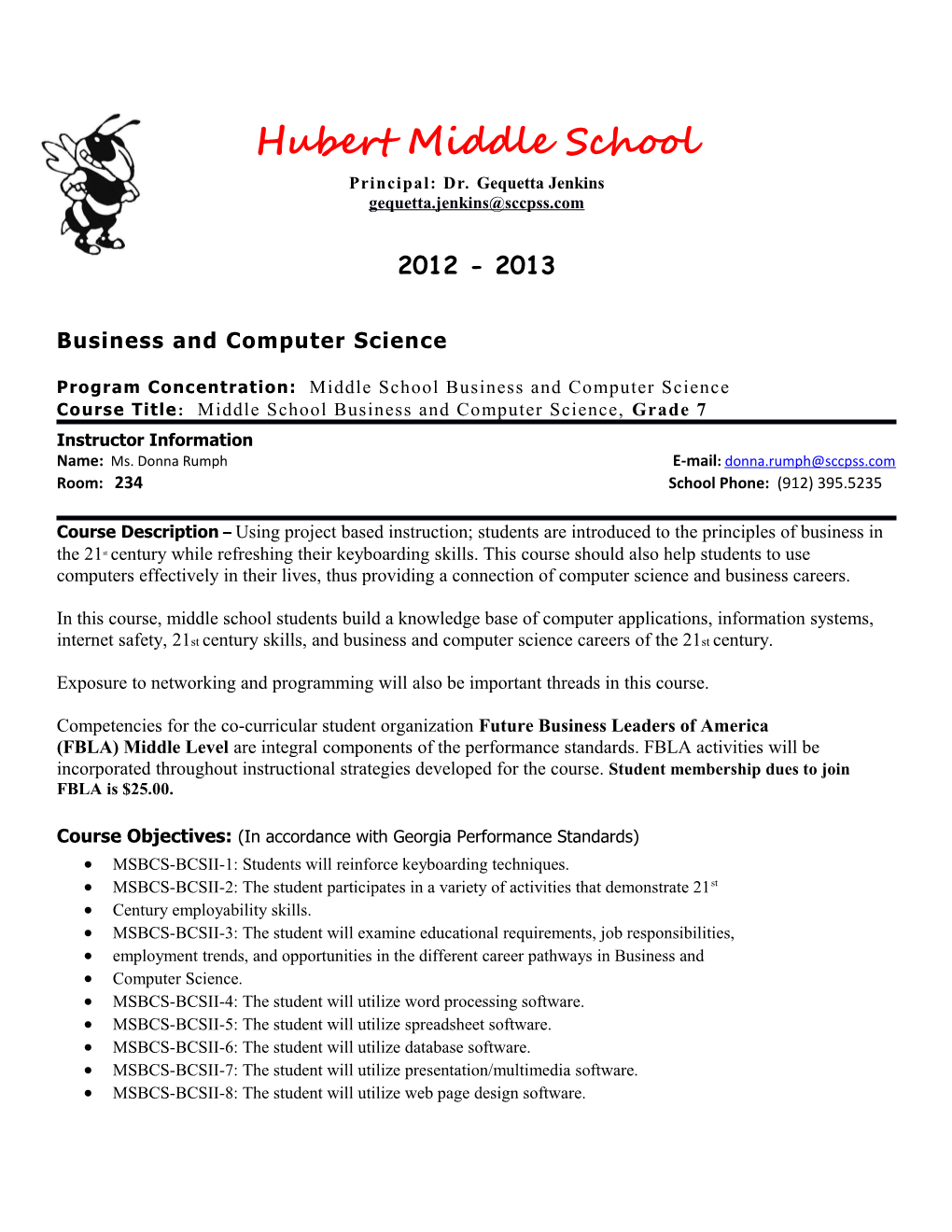 Computer Applications Syllabus