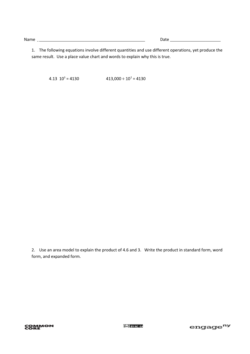 1. the Following Equations Involve Different Quantities and Use Different Operations, Yet