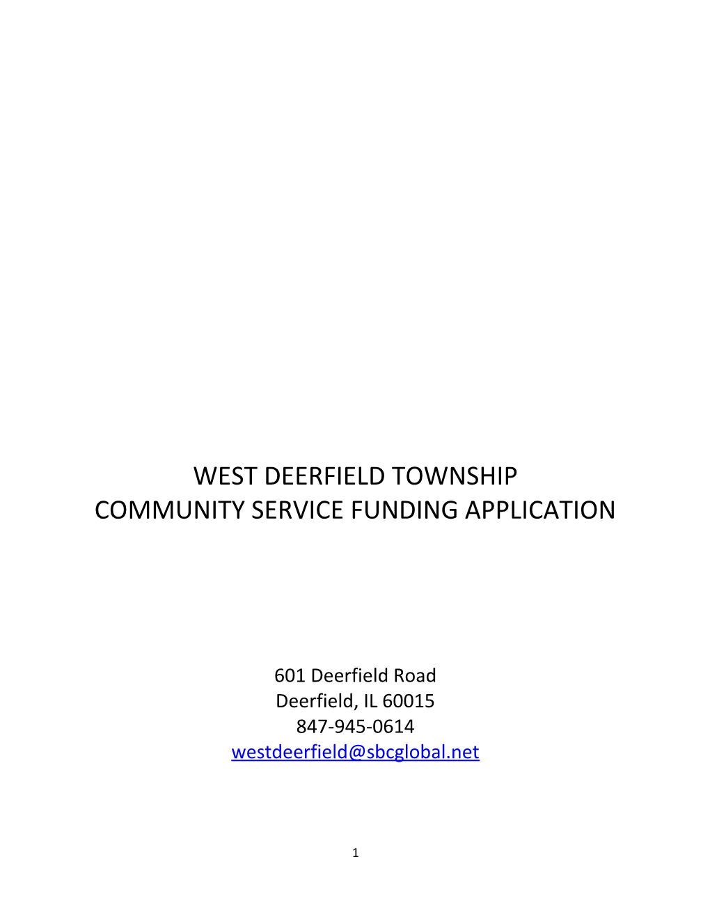 Community Service Funding Application