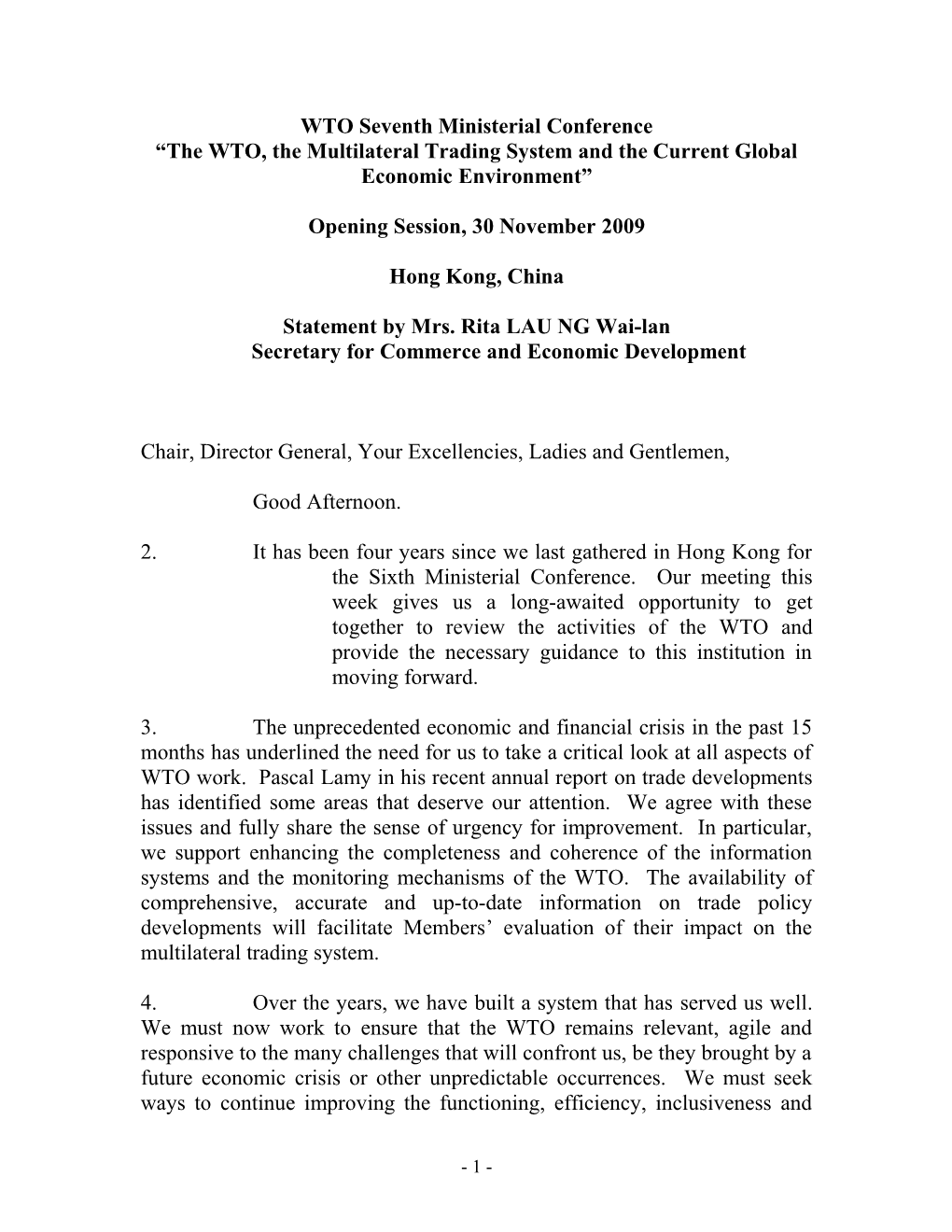 WTO Seventh Ministerial Conference