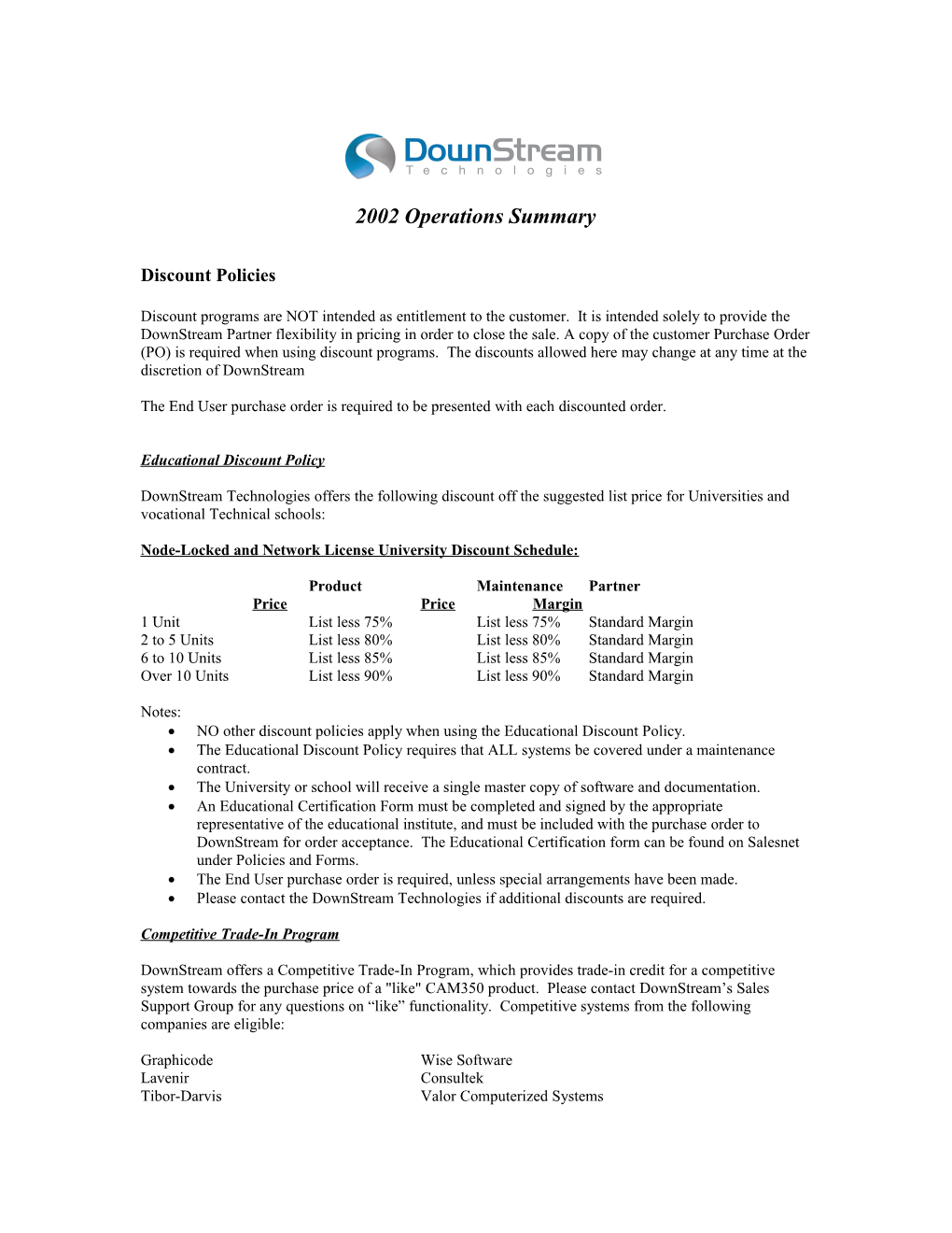 2002 Operations Summary