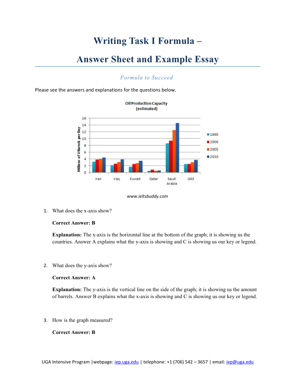 Answer Sheet and Example Essay