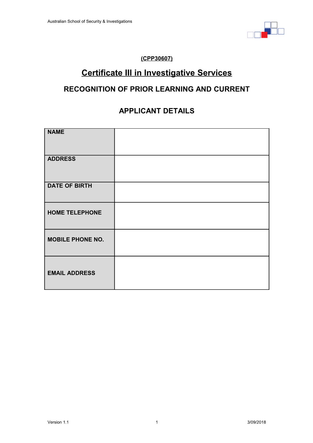 Certificate III in Investigative Services