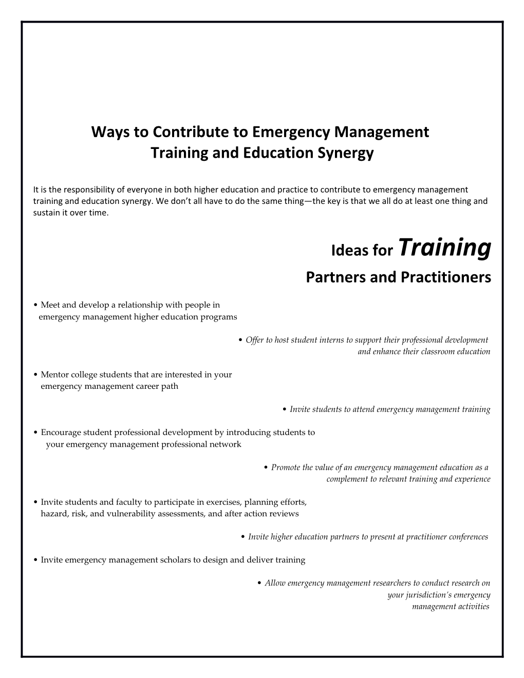 Ways to Contribute to Emergency Management