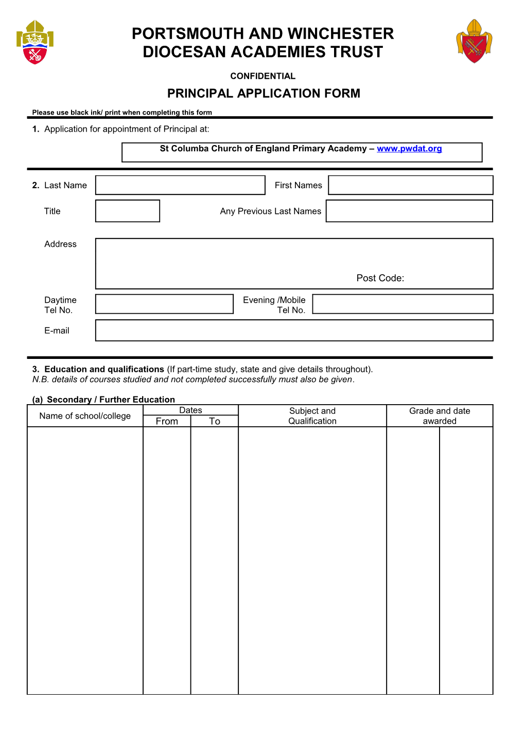 Please Use Black Ink/ Print When Completing This Form