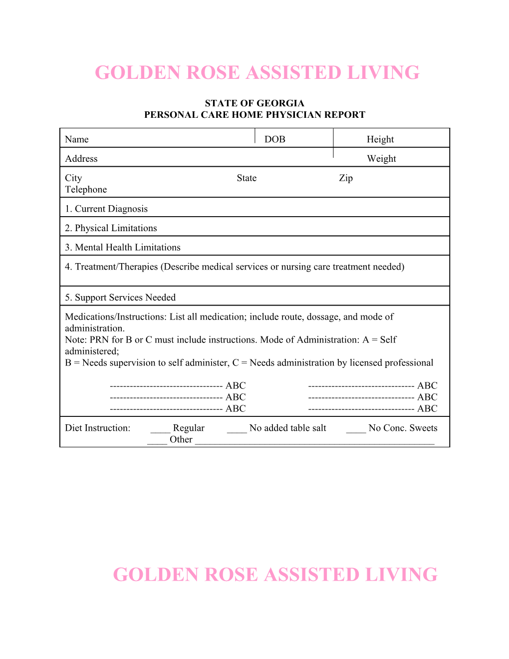 Golden Rose Assisted Living