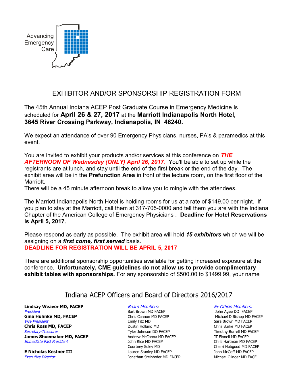 Exhibitor And/Or Sponsorship Registration Form
