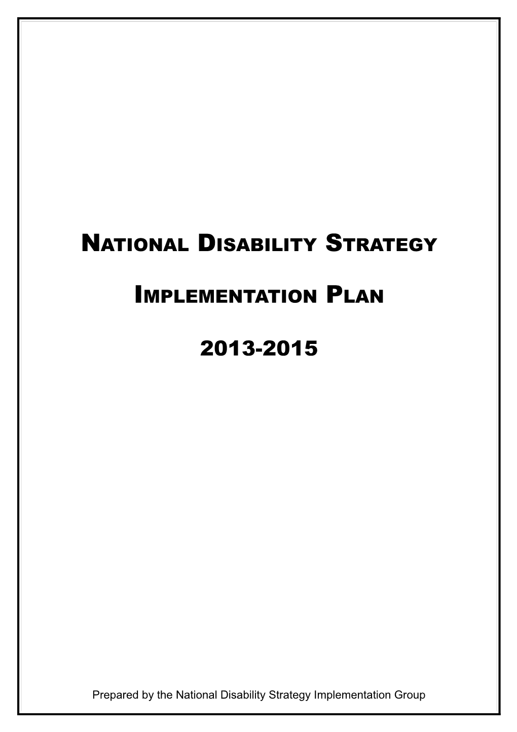 National Disability Strategy Implementation Plan