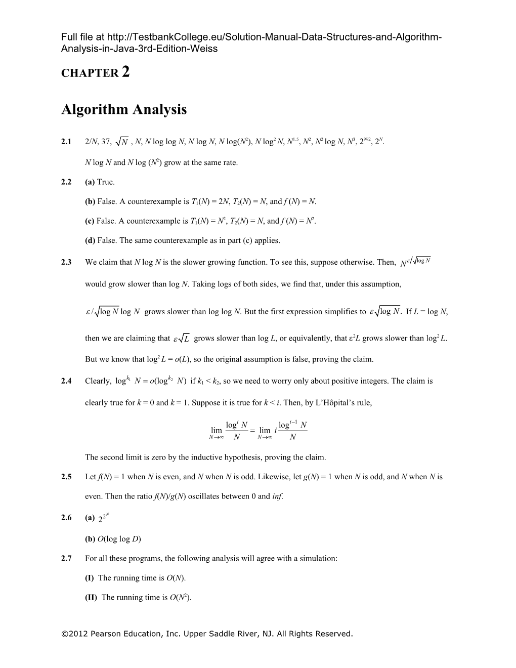 Algorithm Analysis