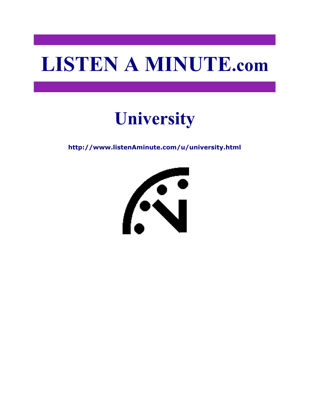 Listen a Minute.Com - ESL Listening - University