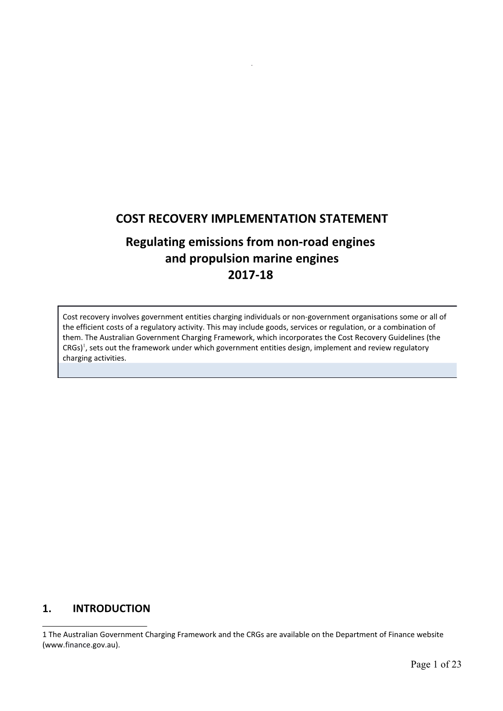 CRIS - Regulating Emissions from Non-Road Engines and Propulsion Marine Engines 2017-18